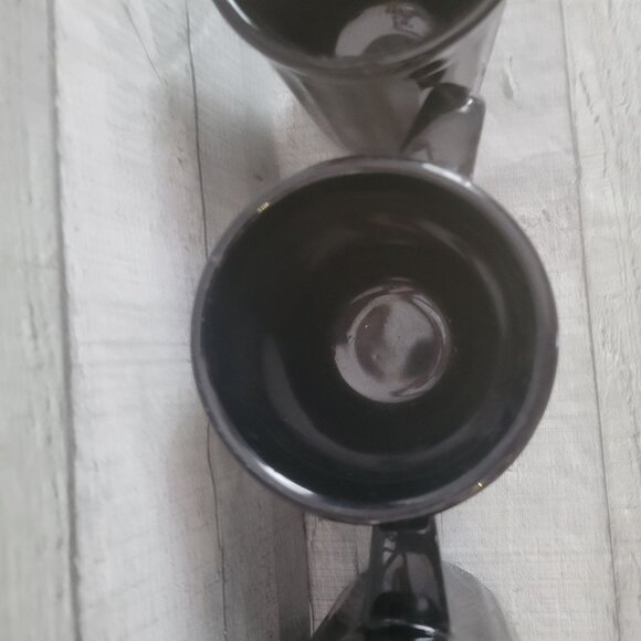 Set Of 4 Syracuse China Black Coffee Mugs Vintage 8 Oz Durable Classic Design - Picture 3 of 4